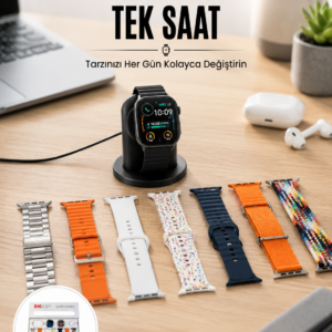 Akıllı Saat ve Air Pro Kulaklık 7 Kordonlu Çok Fonksiyonlu İkili Set Yeni Nesil