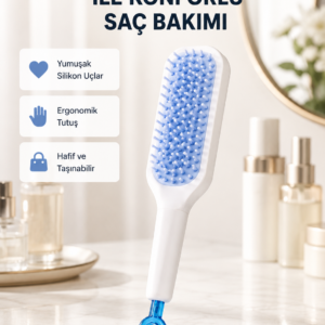 Pratik Mekanizmalı Saç Tarağı – Kendi Kendini Temizler, Taşınabilir