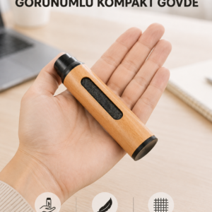 Mini Taşınabilir Küllük 3 Farklı Uç Seçenekli Ahşap Görünümlü Pratik Kullanım