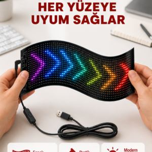 USB Destekli LED Mağaza Tabelası – Renkli RGB Kayan Yazı Paneli