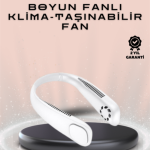 Giyilebilir Sessiz Fan | 224g Hafif, Bladeless Güvenli Tasarım, 5 Vitesli Soğutma, USB Şarjlı Fan