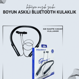 Polygold PG-100 Boyun Askılı Kablosuz Kulaklık – 200 Saat Bekleme Süresi, Stereo Ses, Mikrofonlu