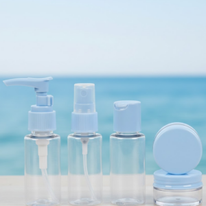 5’li Seyahat Dolum Şişe Seti 30 ml Şeffaf Taşıma Çantalı
