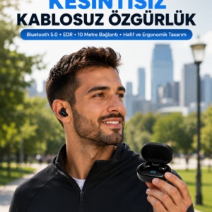 Bluetooth 5.0 Kulaklık – LED Ekranlı Şarj Kutusu Yeni Nesil