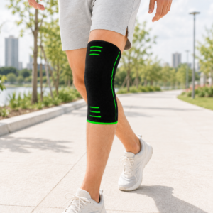 YEŞİL ÇİZGİLİ SİYAH ÖRME DİZLİK