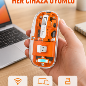 Hafif ve Taşınabilir Fare – 43 Gram, Otomatik Uyku Modlu Yeni Nesil