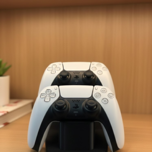 Dekoratif Siyah İkili Gamepad Standı 7x18 cm