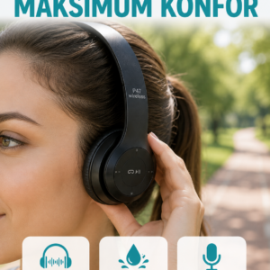 Mikrofonlu Kablosuz Kulaklık | Uzun Pil Ömrü ve Stereo Ses Performansı Yeni Nesil