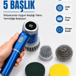 5'i 1 Arada Şarjlı Temizlik Fırçası ile Güçlü ve Pratik Temizlik