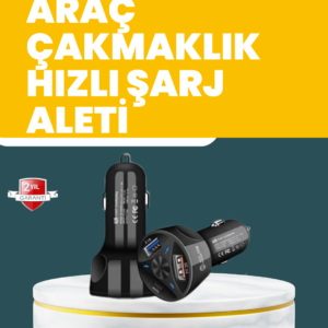 55W Hızlı Şarj Araç Çakmaklık Adaptörü QC 3.0 PD