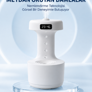 Dekoratif Hava Nemlendirici 800 ml Sessiz Aroma Difüzör Anti Yerçekimi Su Efektli