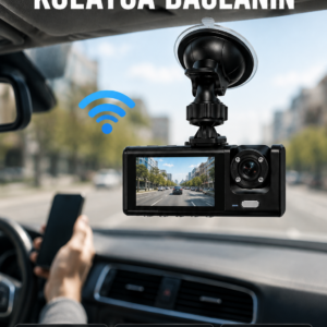 Çift Kameralı WiFi Araç Kamerası 170° Geniş Açı Full HD Araç İçi Kayıt Sistemi