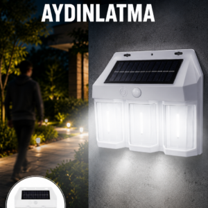 3 in 1 Solar Duvar Lambası – IP65 Su Geçirmez, Hareket Sensörlü Yeni Nesil