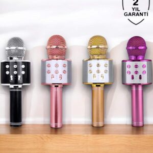 Şarjlı ve Uzun Pil Ömürlü Karaoke Mikrofon USB Bellek Destekli, Profesyonel Ses