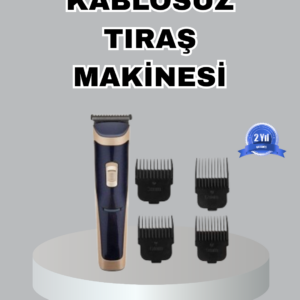 Çelik Bıçaklı Unisex Şarjlı Tıraş Makinesi – Sessiz Motor, Kablosuz ve Ayarlanabilir