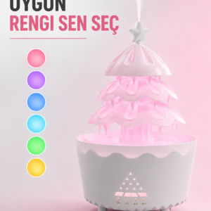 Dekoratif Şans Ağacı Ultrasonik Nemlendirici RGB Gece Lambalı Aroma Difüzörü