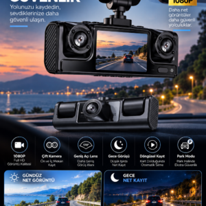 Çift Kameralı 1080P Full HD Araç Kayıt Kamerası