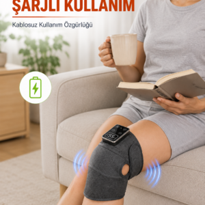 Isıtmalı ve Titreşimli Diz Masaj Aleti Şarjlı Dijital Ekranlı 5000 mAh Masaj Cihazı