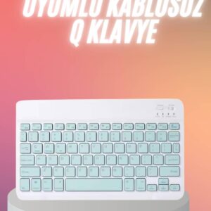Bluetooh Wıreless Keyboard Siyah Q Klavye İOS Ipad Android Windows Uyumlu