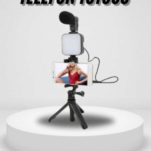 Akıllı Telefon Vlog Kiti Tripod Mini Mikrofonlu Telefon Tutucu
