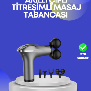 Portatif Şarjlı Masaj Tabancası 4 Başlık Derin Doku Masaj Aleti