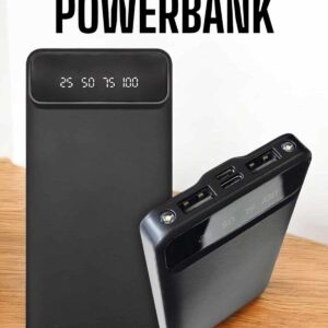 20.000 Mah Led Işıklı LCD Ekran USB Girişli Type-C Lightning Powerbank