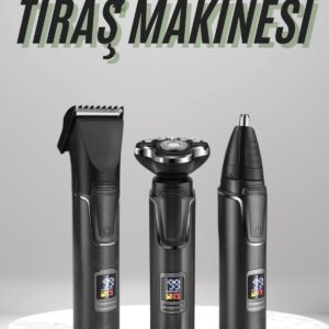 Dijital Göstergeli 3 Başlıklı Tıraş Makinesi Islak Kuru Lazer Öncesi Günlük