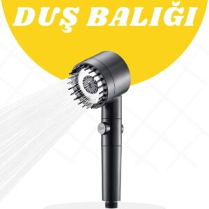 Duş Başlığı Yüksek Basınçlı Masaj Taraklı 3 Kademeli