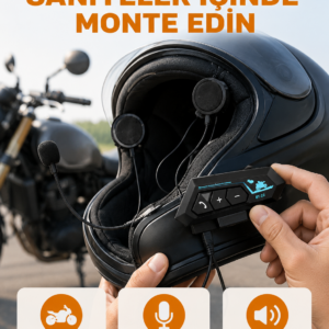 BT22 Kask İçi Bluetooth Kulaklık Hızlı Eşleşme ve Gürültü Önleyici Mikrofon Yeni Nesil