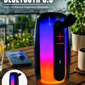 Kablosuz Bluetooth Hoparlör RGB Ambiyans Işıklı USB ve TF Kart Destekli
