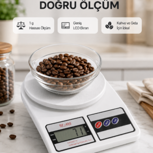 LCD Ekranlı Hassas Dijital Mutfak Terazisi – 5kg Kapasite, 1g Hassasiyet Yeni Nesil