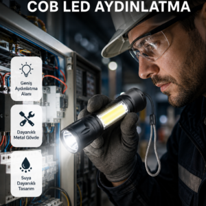 Profesyonel 4 Modlu Şarjlı El Feneri | 1300 mAh Batarya | Cree LED Teknolojisi