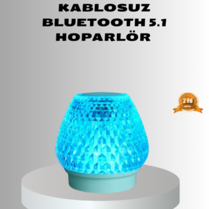 Mini LED Işıklı Bluetooth Hoparlör 5W Kristal Desenli 1200 mAh Şarjlı