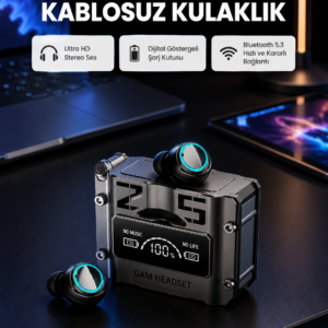 Kablosuz Bluetooth 5.3 Kulaklık – Aktif Gürültü Engelleme ve Gecikmesiz Oyun Modu