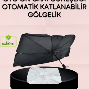 UV Korumalı Şemsiye Tipi Oto Güneşliği - Geniş Araç Uyumu