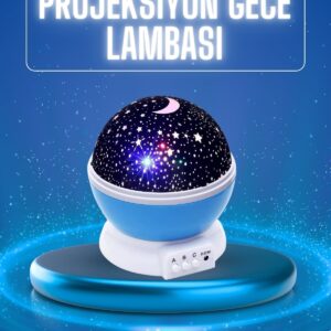 Yıldızlı Gece Lambası Mor Projeksiyon Görünümlü Masa Lambası Renk Değiştirebilen