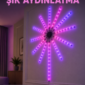 Dekoratif RGB Fireworks LED Duvar Işığı Çok Renkli Telefon Kontrollü LED Aydınlatma