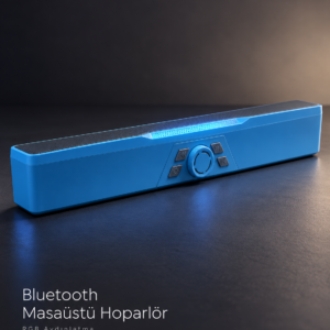Döner Kontrol Düğmeli Bluetooth 5.4 Kablosuz Hoparlör 6 W RGB Işıklı Mavi