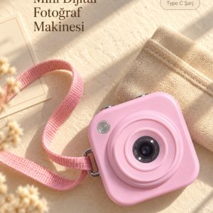 Pembe Renk 2,01 İnç Ekranlı Taşınabilir Mini Dijital Fotoğraf Makinesi