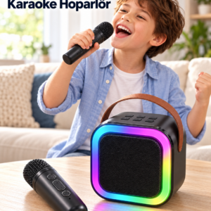 Evde Karaoke İçin Çift Mikrofonlu Şarj Edilebilir Kablosuz Hoparlör