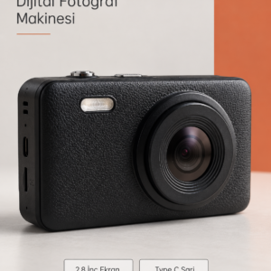 Siyah Renk 2,8 İnç Ekranlı Taşınabilir Dijital Fotoğraf Makinesi