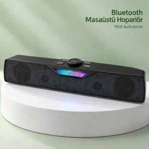 Kablosuz Müzik Dinleme Bluetooth Hoparlör RGB Aydınlatmalı Siyah