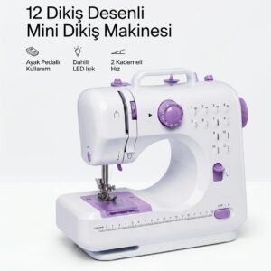 12 Farklı Dikiş Desenli Mini Dikiş Makinesi