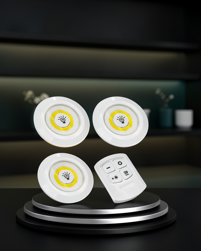 Yapışkanlı 3 Lü Kablosuz LED Spot Lamba XUCZ3LÜLAMBA-4
