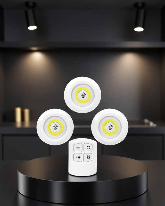 3 Lü Kablosuz LED Spot Lamba Seti XUCZ3LÜLAMBA