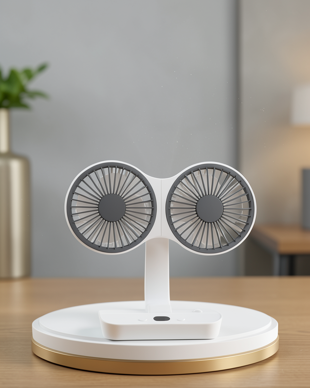 USB Şarjlı Çift Kafalı Masaüstü Vantilatör UCZZZSP01FAN-4