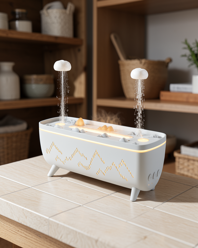 Ultrasonik Nemlendirici 280 ML Jöle Yağmur Efektli LED Işıklı