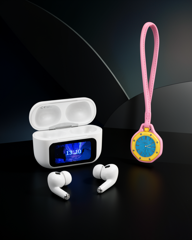 Kablosuz Kulaklık Pembe Askılı Analog Charm Saat UCZZL58KÇANTACHARM-7