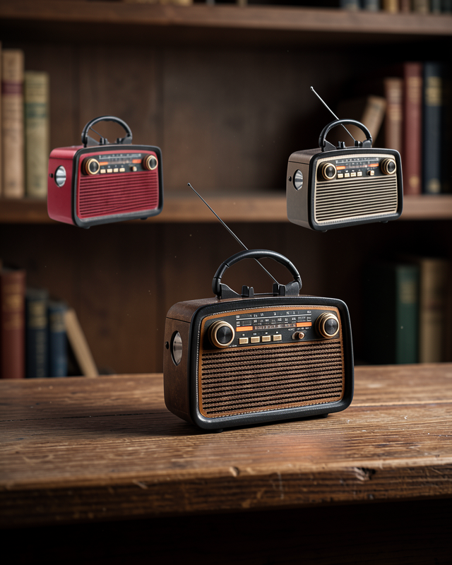 Bluetooth Hoparlör Ahşap Görünümlü Işıklı Vintage Radyo UUCZZZZKTF1467RADYOOOO3