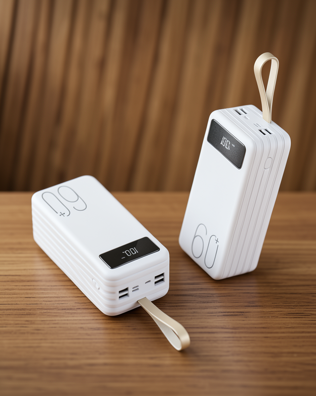 Powerbank 60000 Mah Dijital Göstergeli 4 Kablo Uyumlu